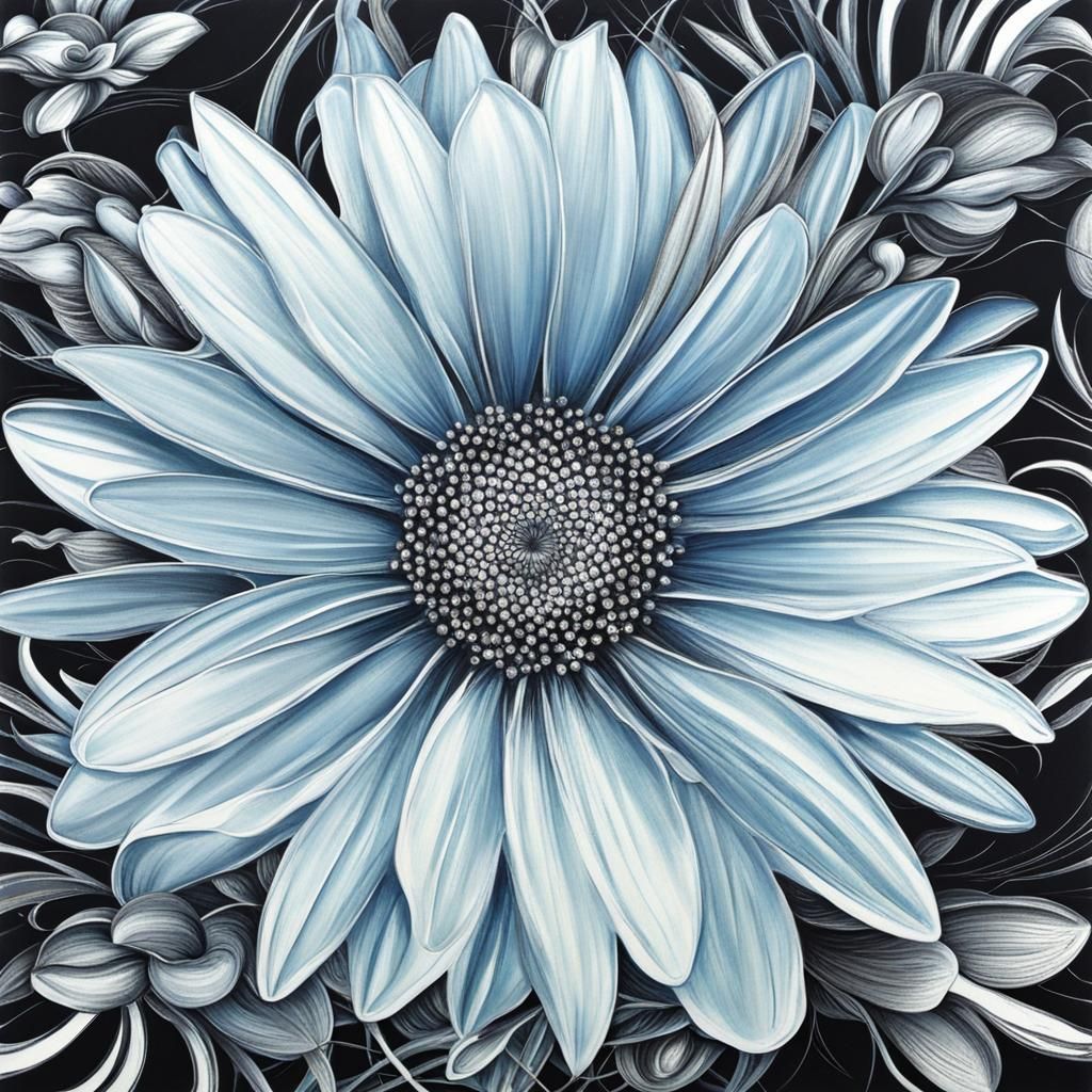 Simple Silver Flower Generated by AI