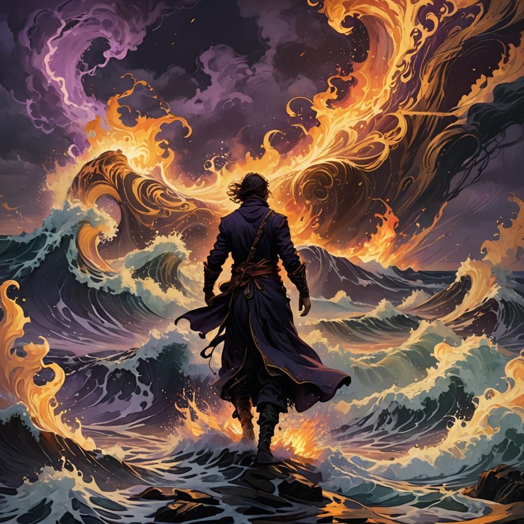 Stormy Sea: Fantasy Art in Dramatic Lighting
