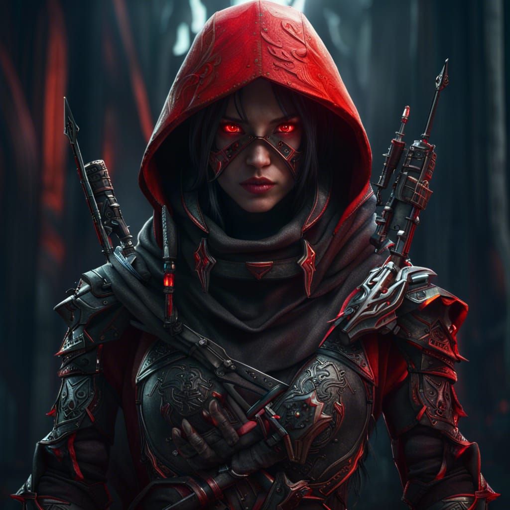 Mystical Assassin Girl in Detailed Matte Painting