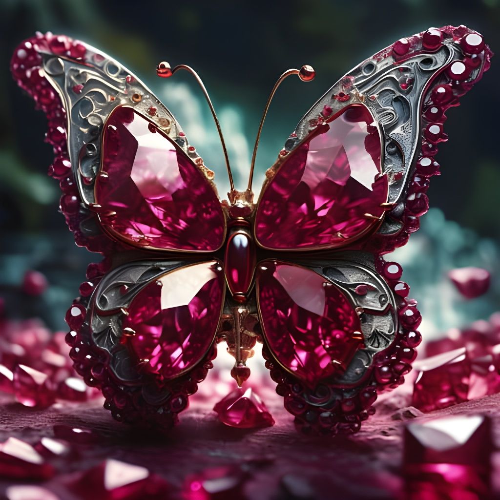 Gemstone Butterflies: Ruby