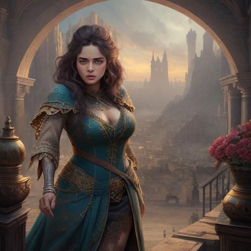 Curvy Women Expressing Love: Digital Matte Painting