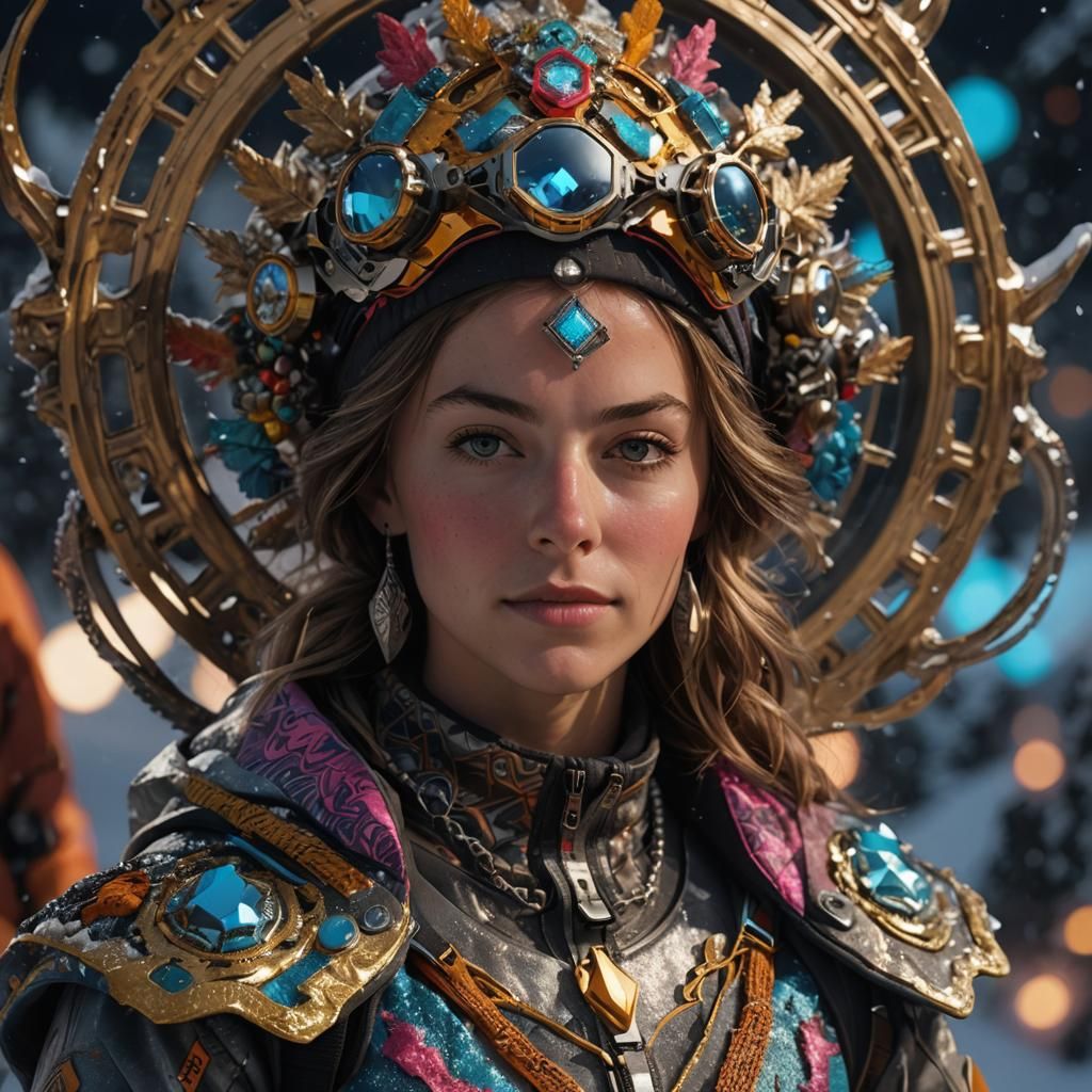 Snowboarder Portrait in Hyperrealistic Surrealism Style