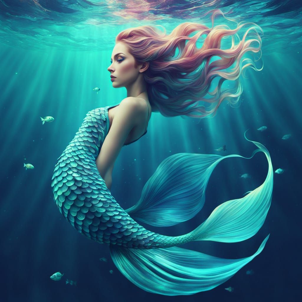 Dreamy Underwater Pisces in Pastel Colors