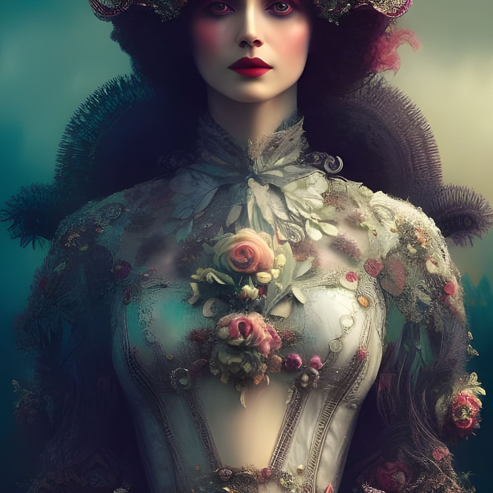 Victorian Woman Portrait in Detailed Digital Art