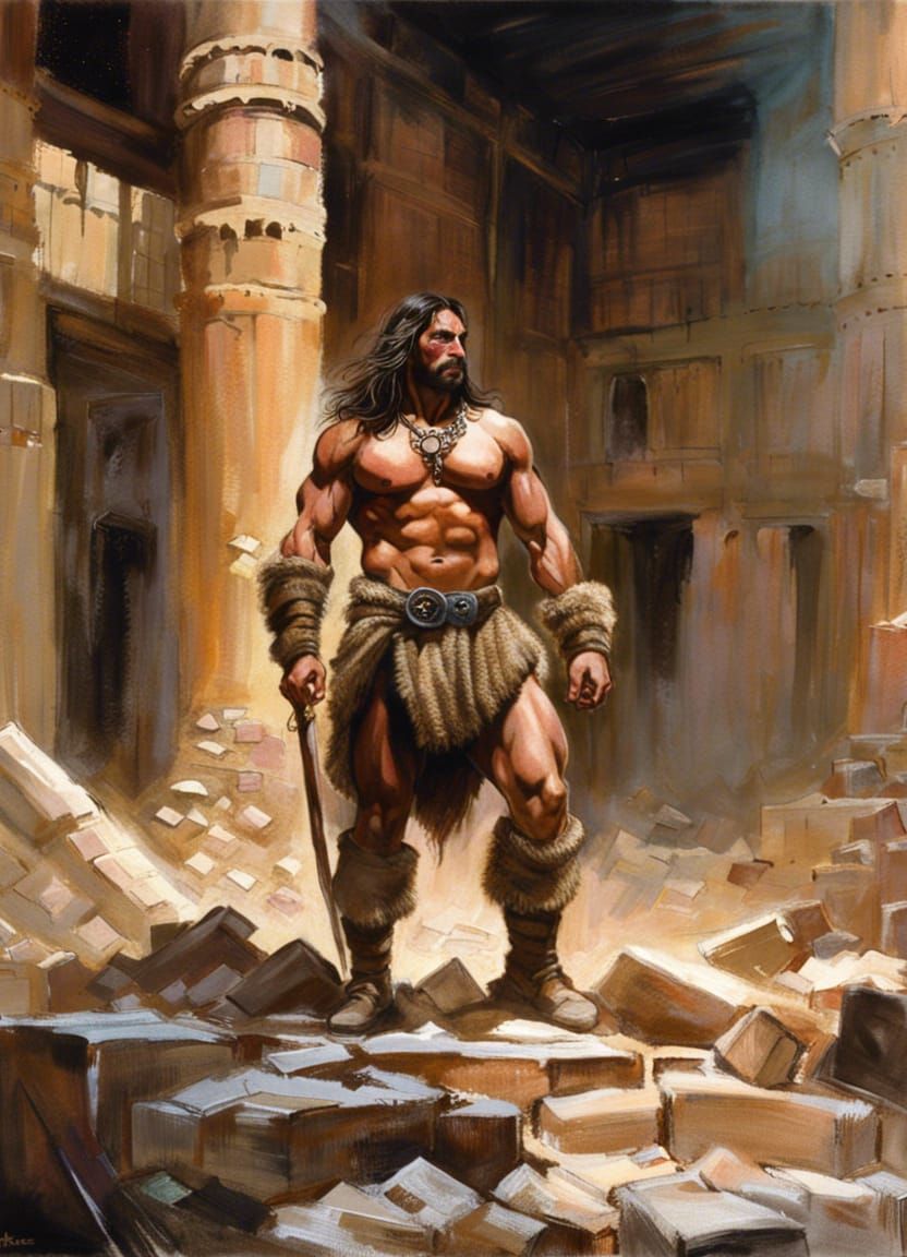 Barbarian in Ruins: A Fantasy Portrait