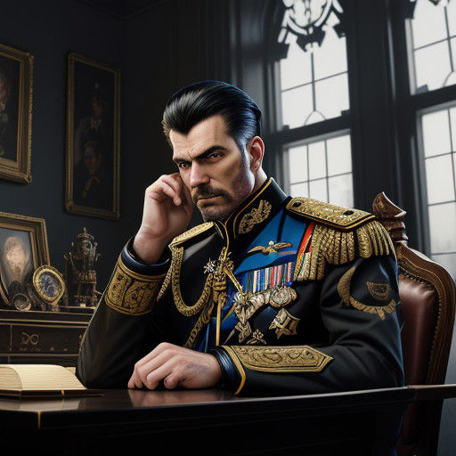 Powerful Dark Leader in Ornate Regalia