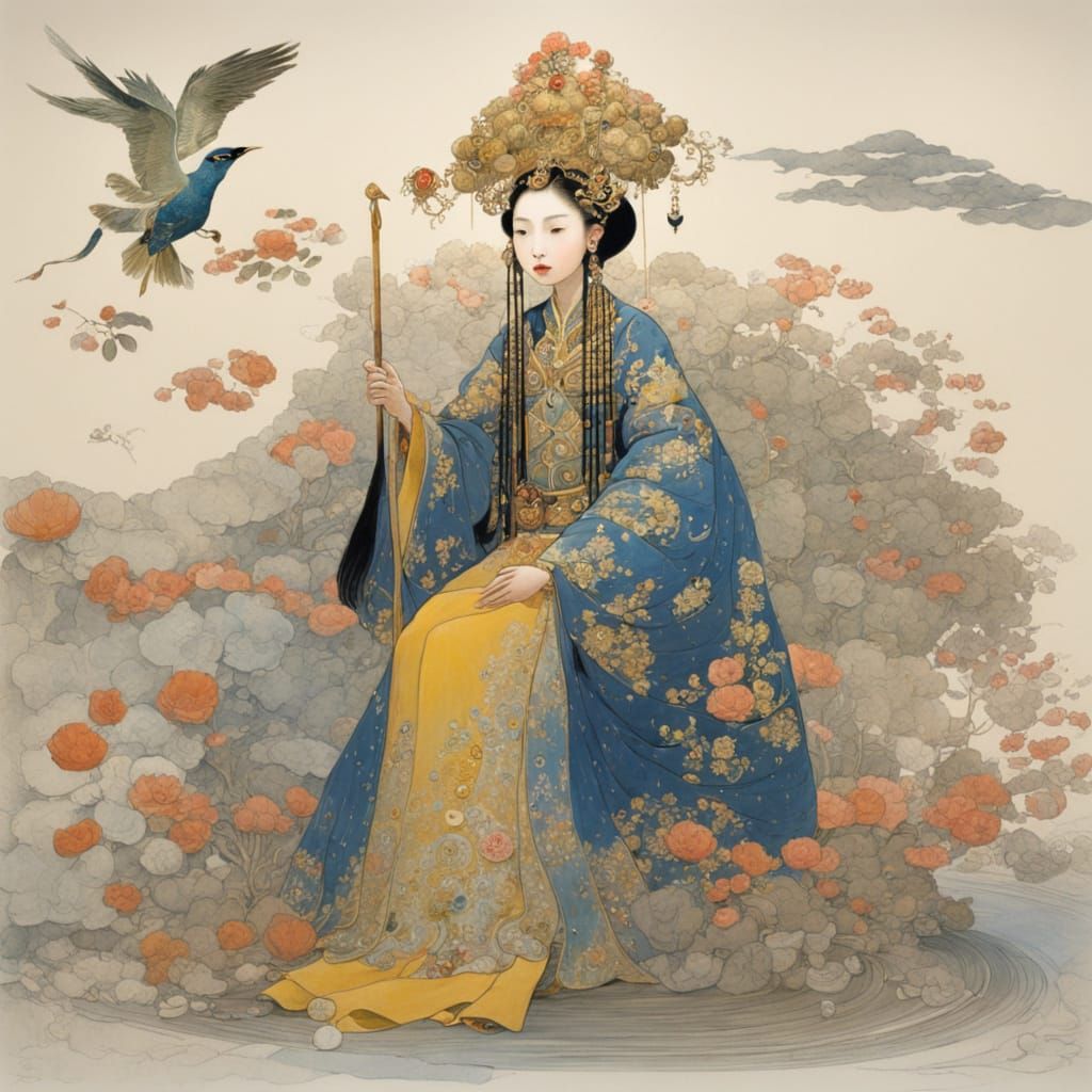 Ornate Fantasy Illustrations in Traditional Chinese Style