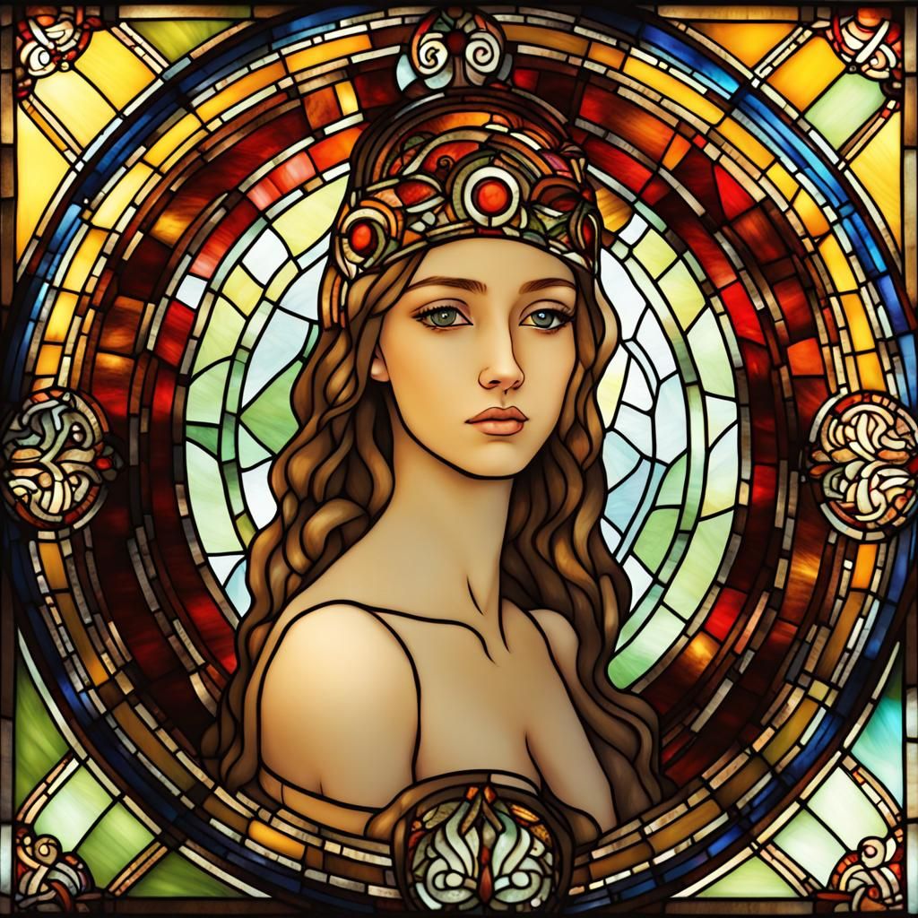 The goddess in stained glass