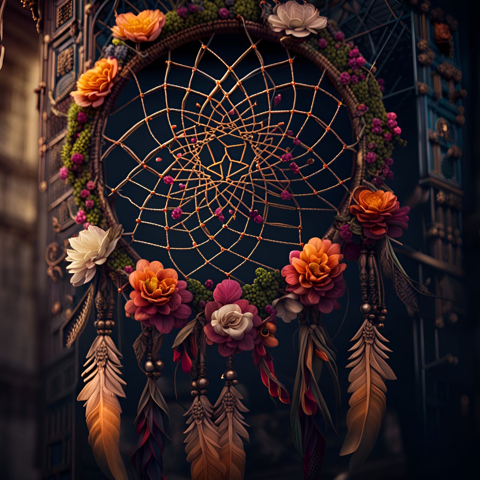 Flower Dreamcatcher Temple in Hyperdetailed 8K