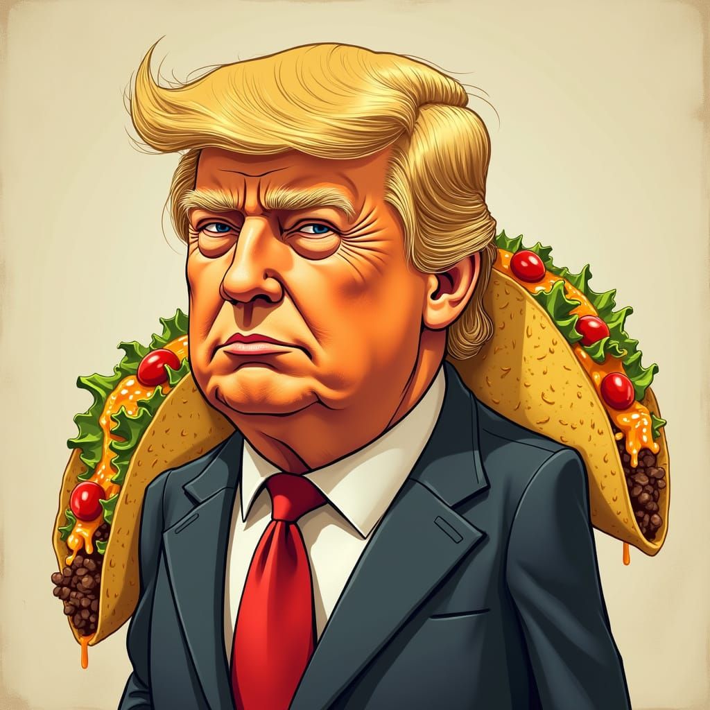 Donald Trump as a Taco: Playful Pop Art