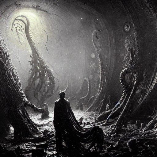 Eldritch Horror Concept Art in 3D Shading