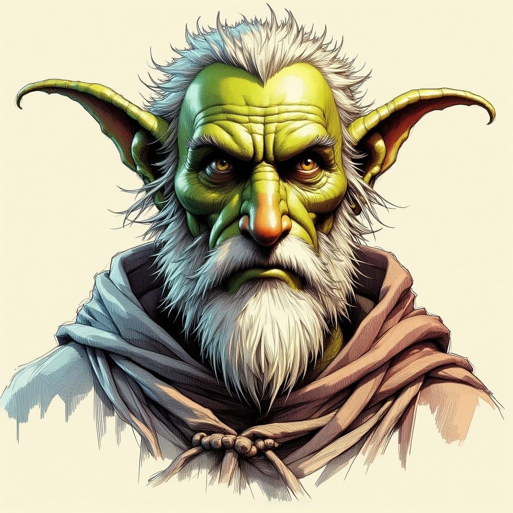 <lora:Vesania:1.0>emotive sketch of colorful, chartreuse-ski...