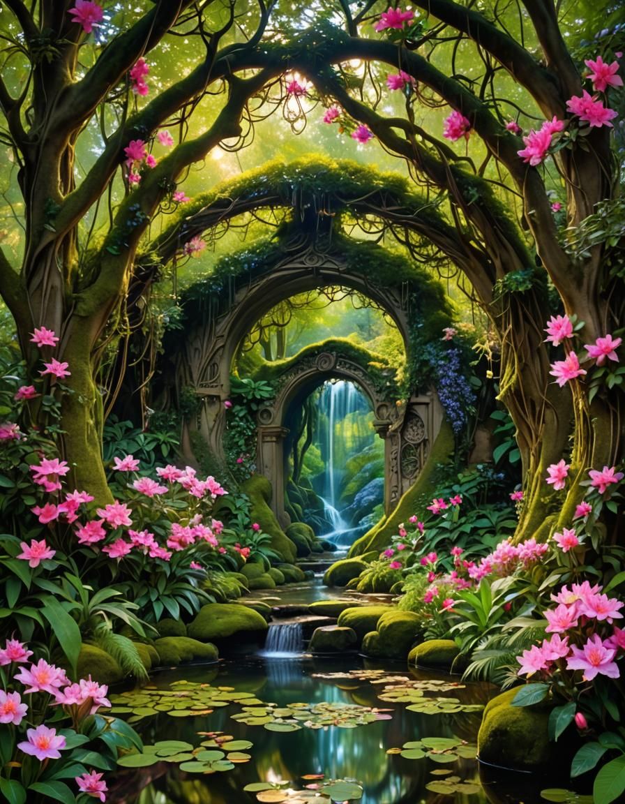 Enchanted Fairy Portal in Art Nouveau Style