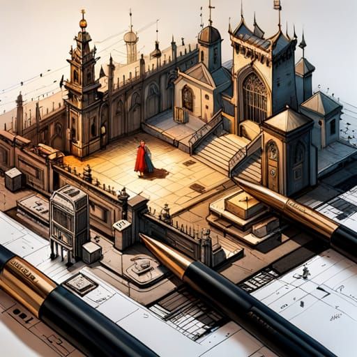 mechanical blueprint schematic of a Mausoleum