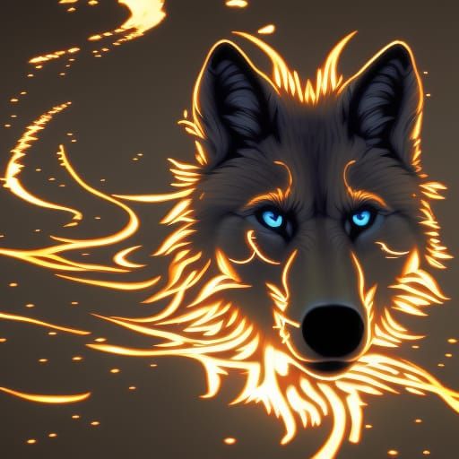 Hyperdetailed Wolf Illustration in Golden Hour Lighting