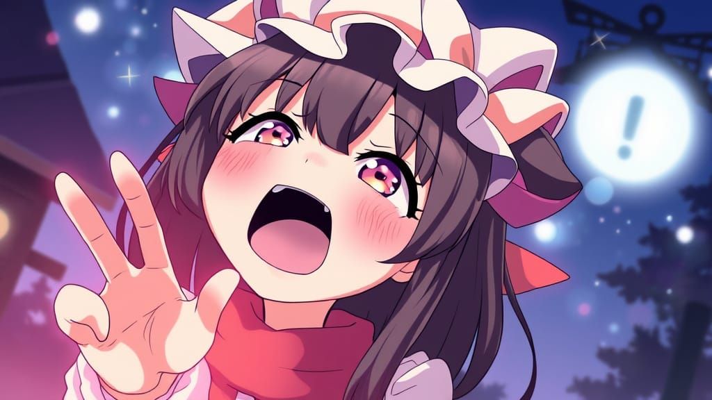Anime Girl Screams in Fear at Cute Mouse