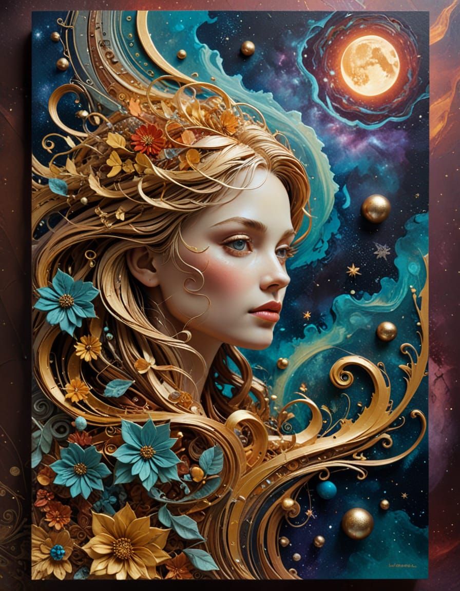 Futuristic Adventure Poster in Impasto Style