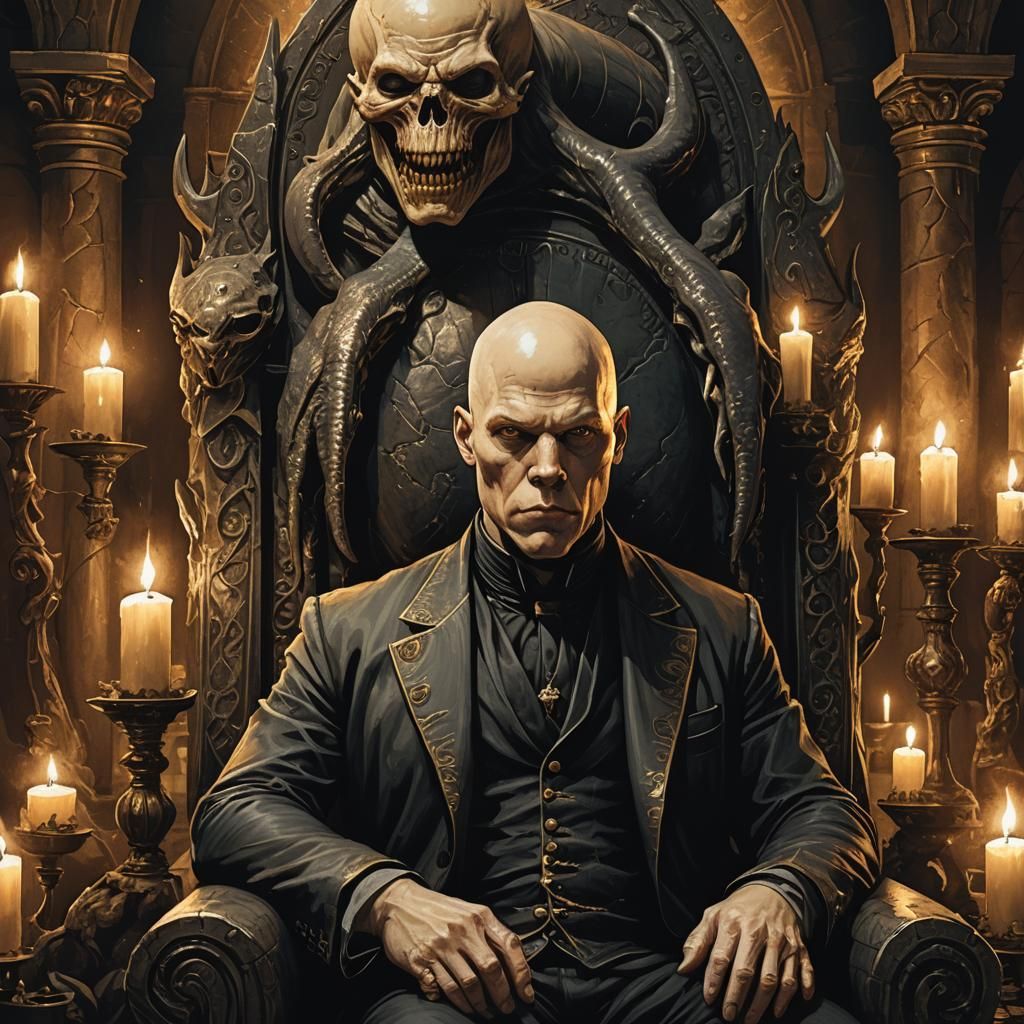 Grotesque Whale King on Throne in Dark Fantasy Art