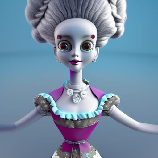 Marie Antoinette as Robot, 3D Digital Art