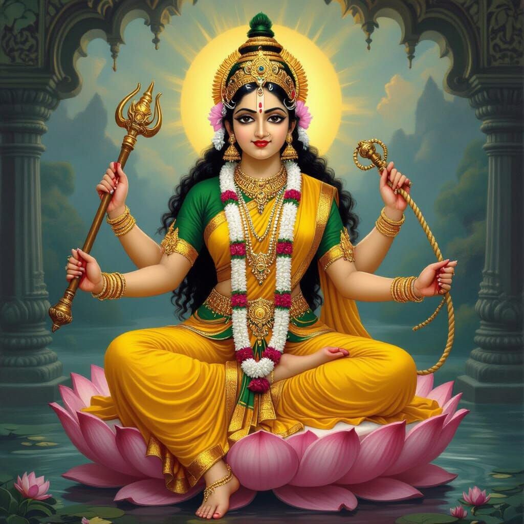 Baglamukhi Devi: Hindu Goddess Illustration