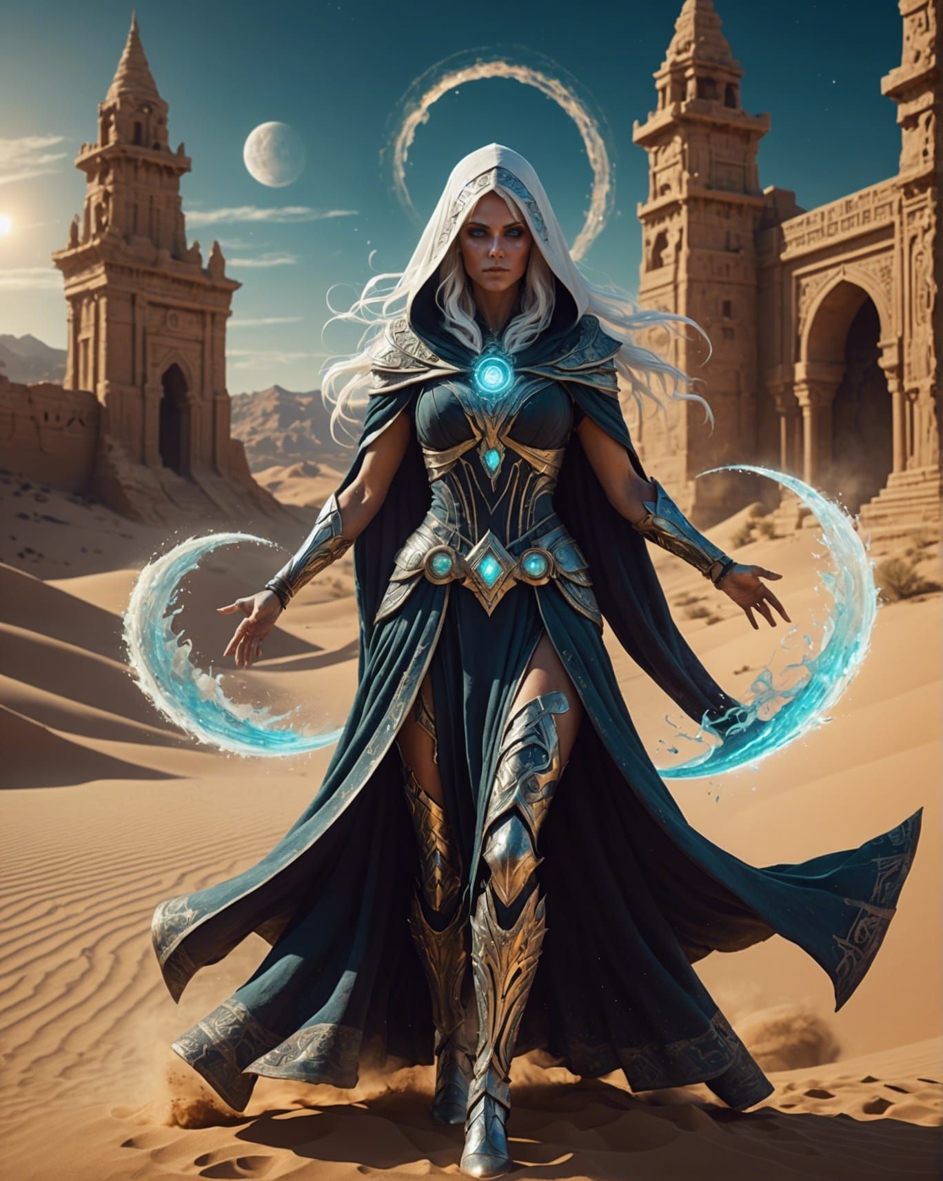 Ancient Spectral Goddess of Time in the Desert