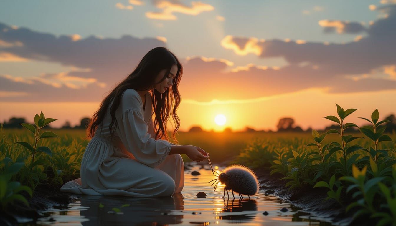 Myth Kneeling at Sunset, Fauna Awakening