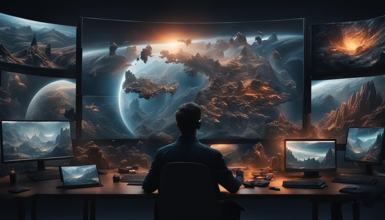 Human Hands Extending Products Inside a Computer Screen