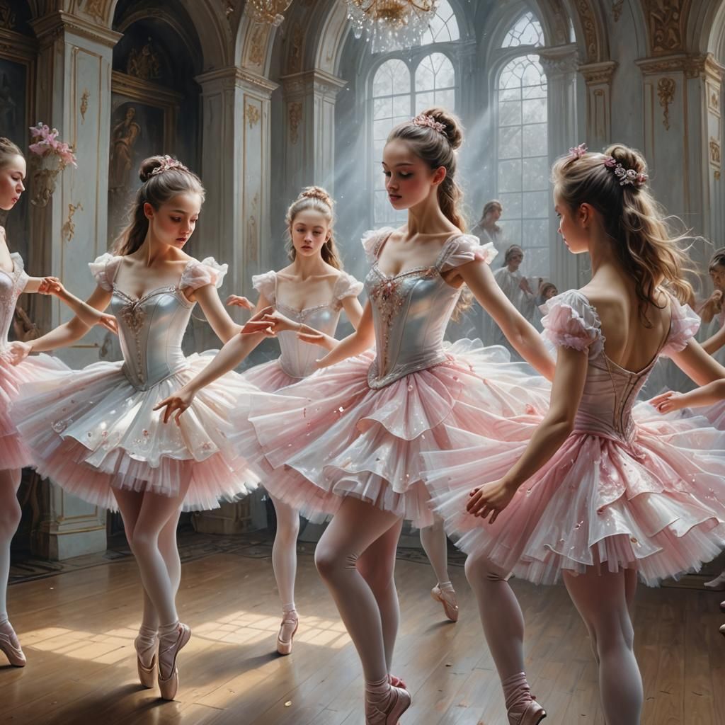 Ballerinas Learning to Dance: Hyperrealistic 3D Painting