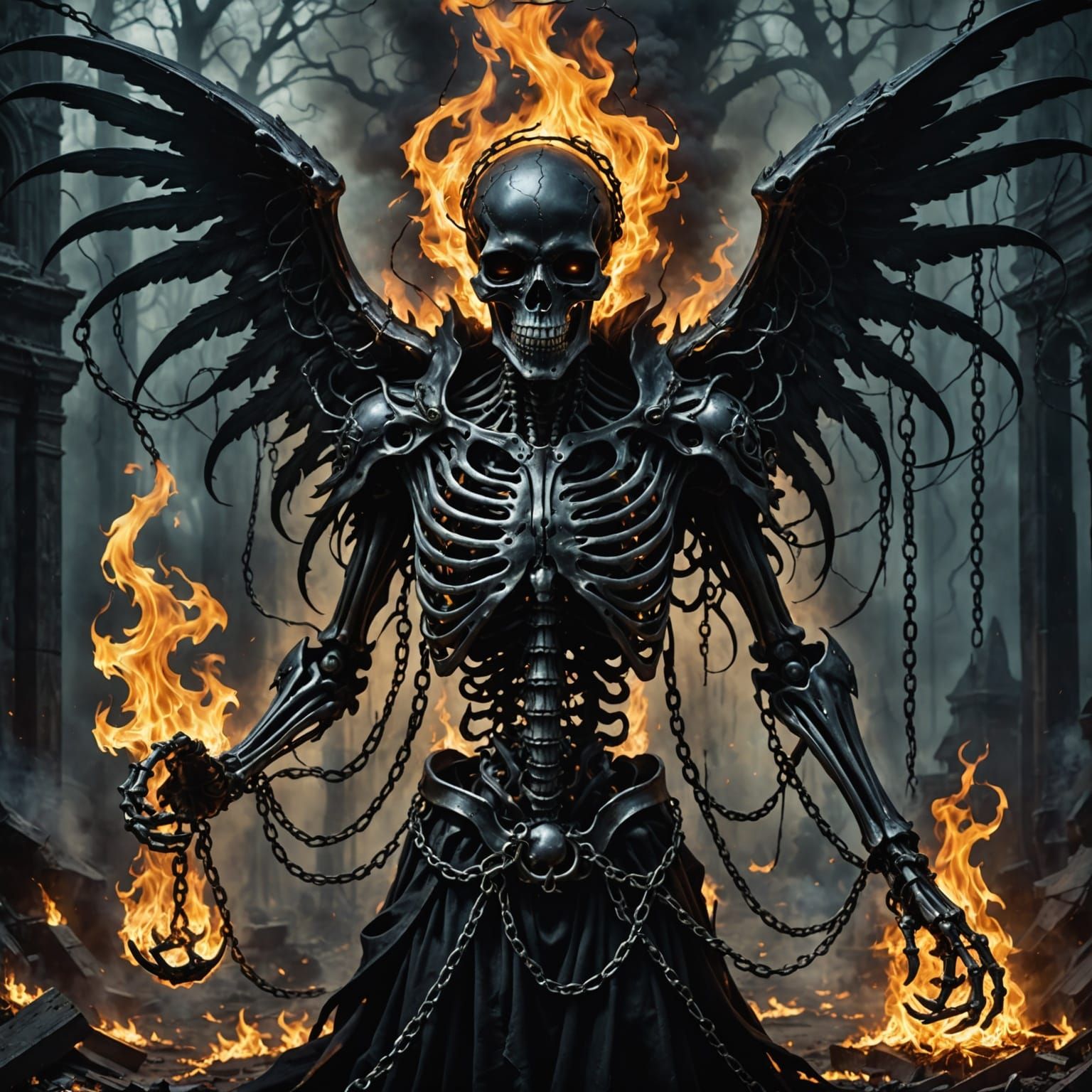 Ethereal Darkness: A Haunting Surrealist Scene