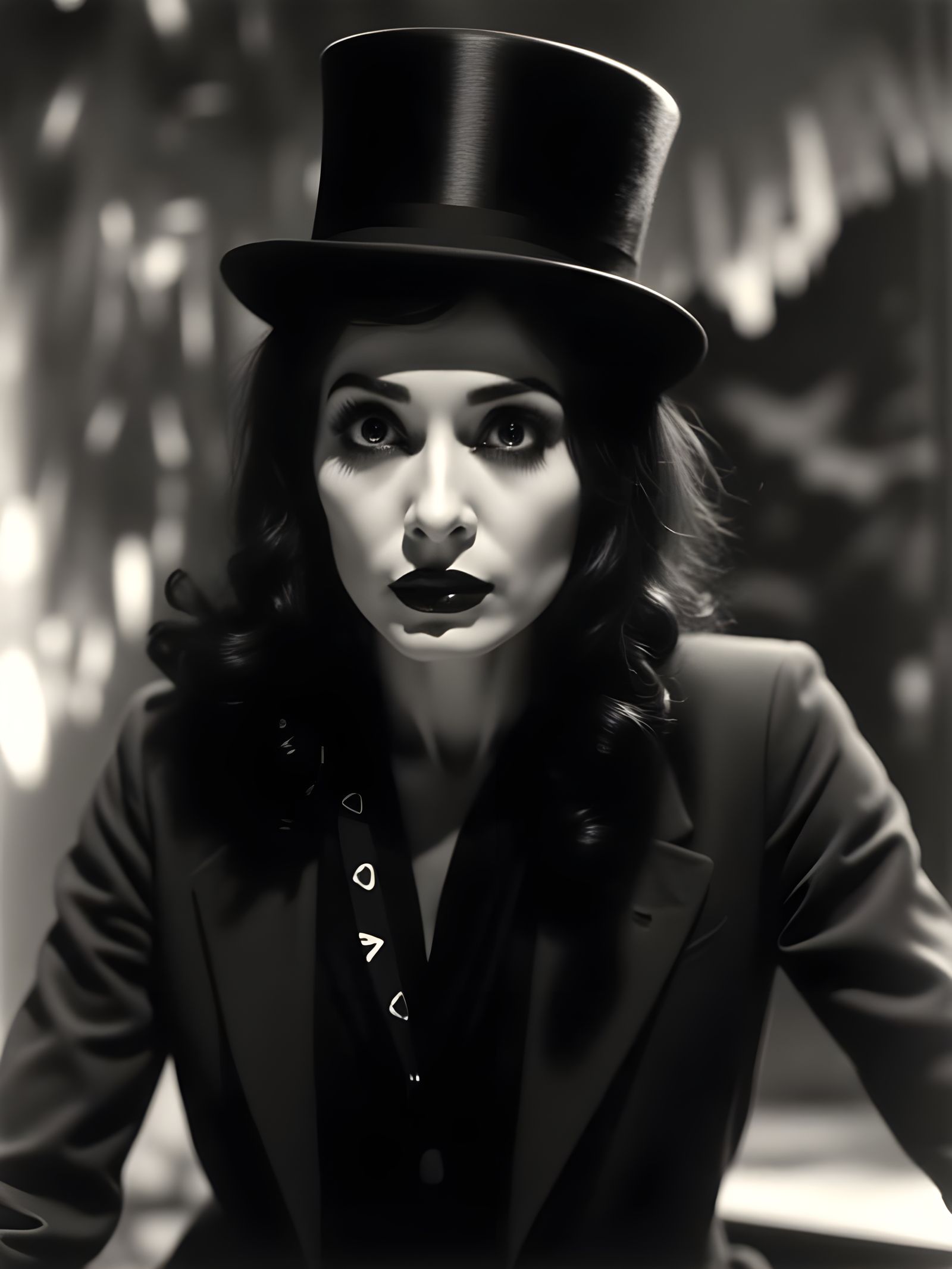 Vintage Horror Film Character in Tophat