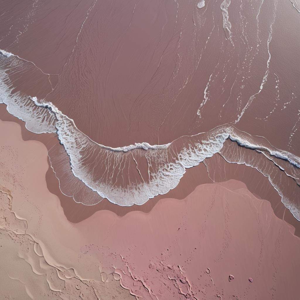 Pink Sand Beach Under Grey Sky: Matte Painting