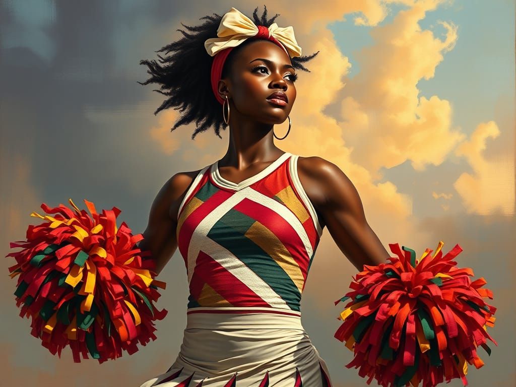 Bantu Cheerleader in William Blake Romanticism Style