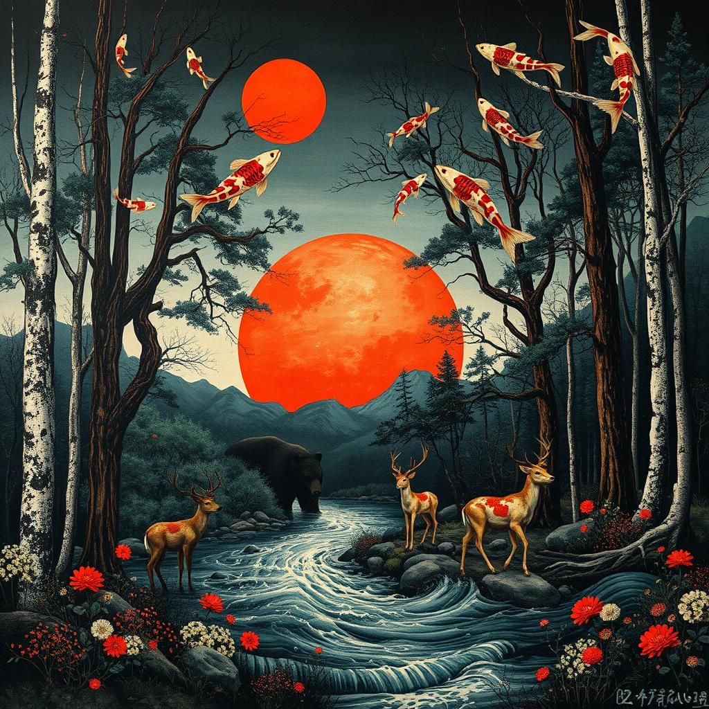 Surreal Japanese Wildlife in Dystopian Setting