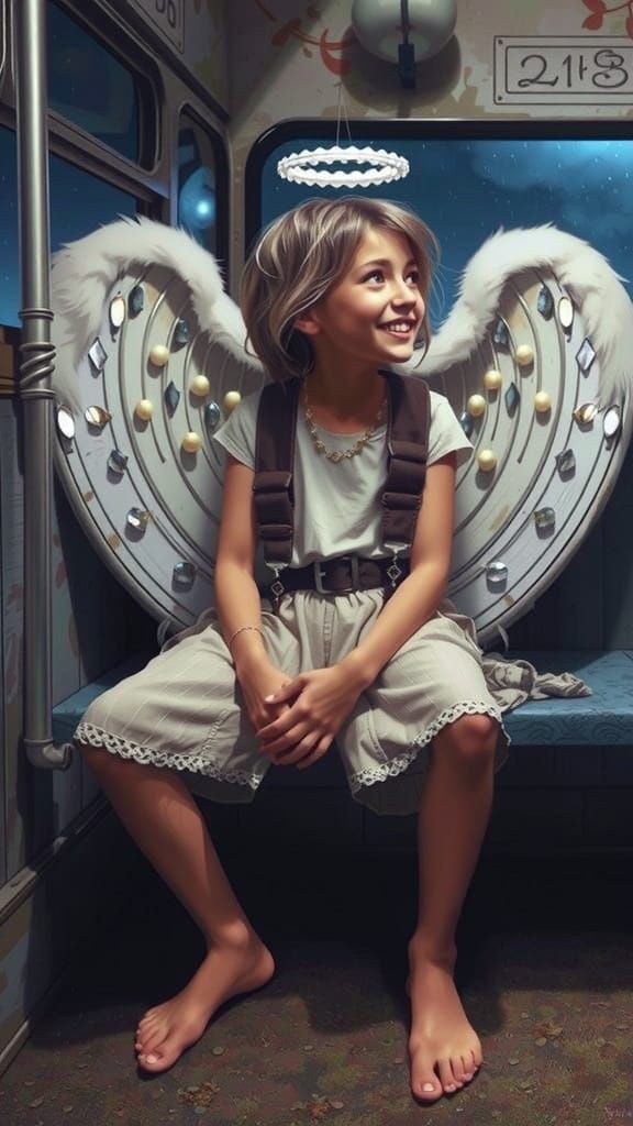 Anime Feet on Mossy Forest Floor in Dappled Sunlight