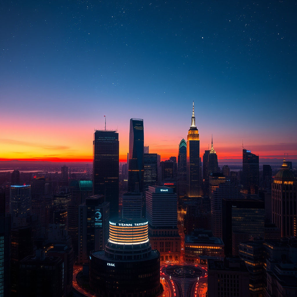Cityscapes Dazzle Under Electric Night Skies