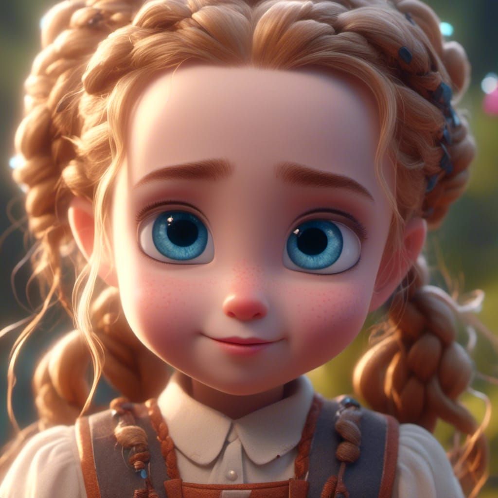 Charming Little Girl with Blue Eyes