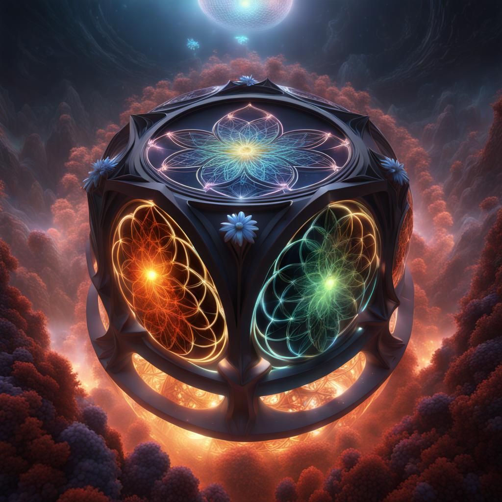 Chakra Heavens: Flower of Life in Matte Painting