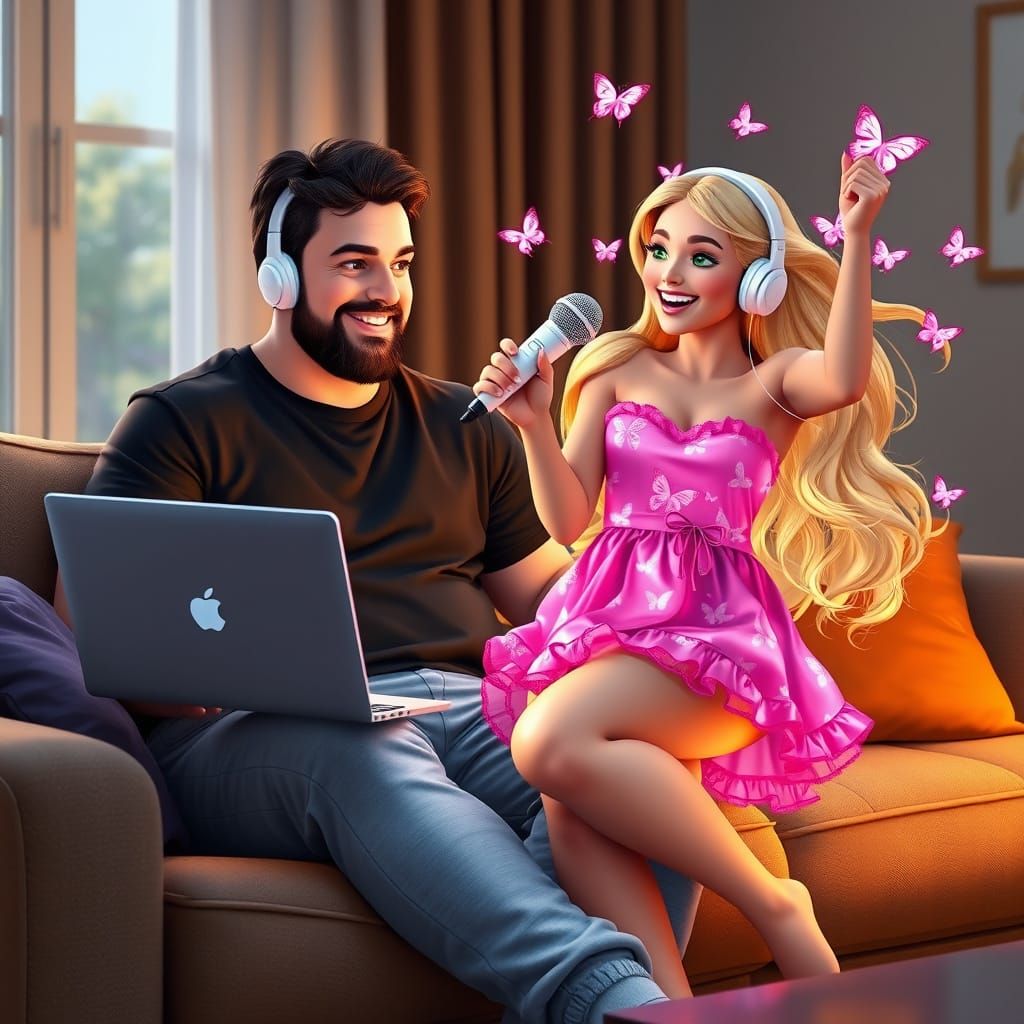 Gamer Couple in Cozy Home Setting