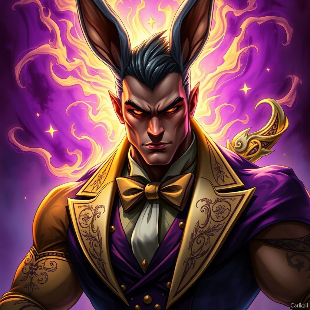 Mystical Dark Fantasy Bunny Lord with Magical Powers