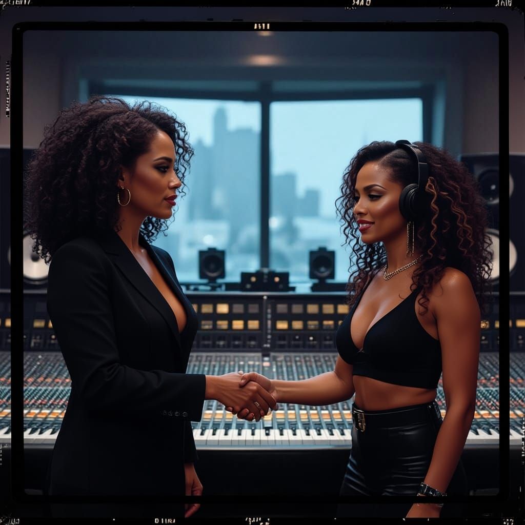 Music Executive and Janet Jackson Making Music
