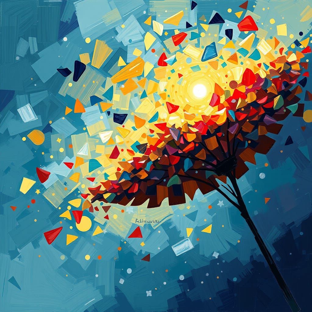 Windy Day Impressionist Landscape