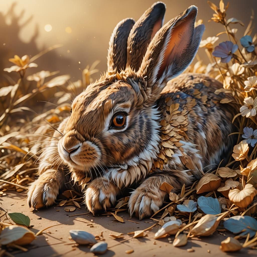 Surreal Rabbit Fantasy in Magic Realism Style