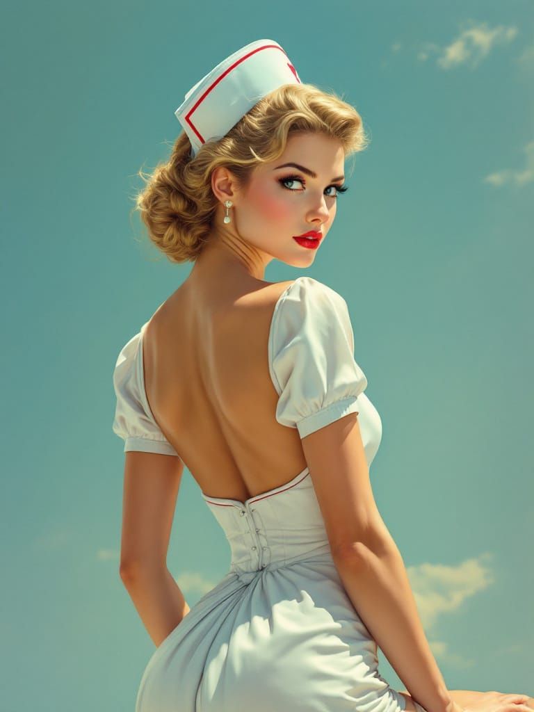 Halloween Nurse Pin Up Girl