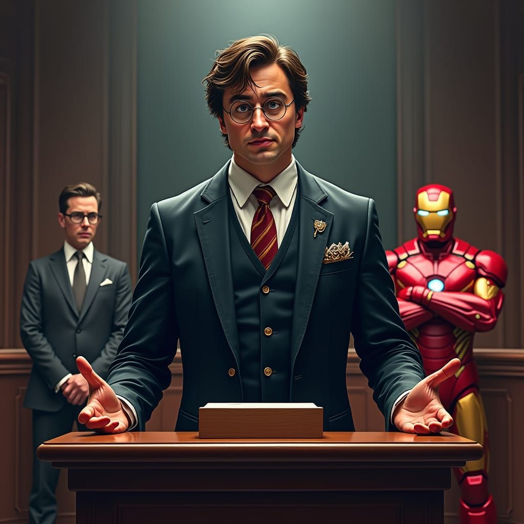 Harry Potter Debates Iron Man in Courtroom Scene