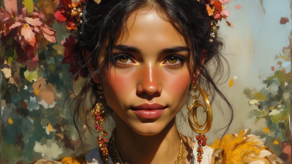 Tuscany Portrait Concept Art in Art Nouveau Style