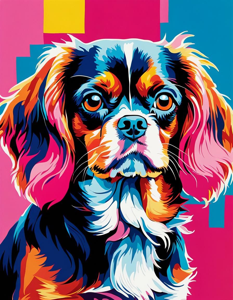 Pop Art Cavalier King Charles Spaniel Portrait