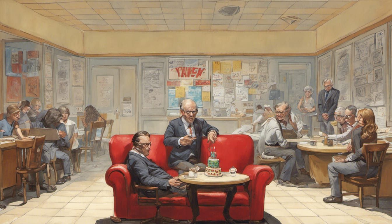 Sinister Birthday in Teacher's Lounge, Digital Art