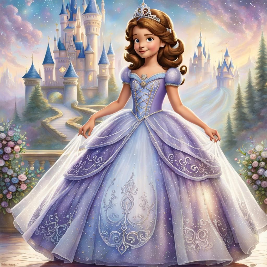 Sofia the First Gown and Crown in Ethereal Style
