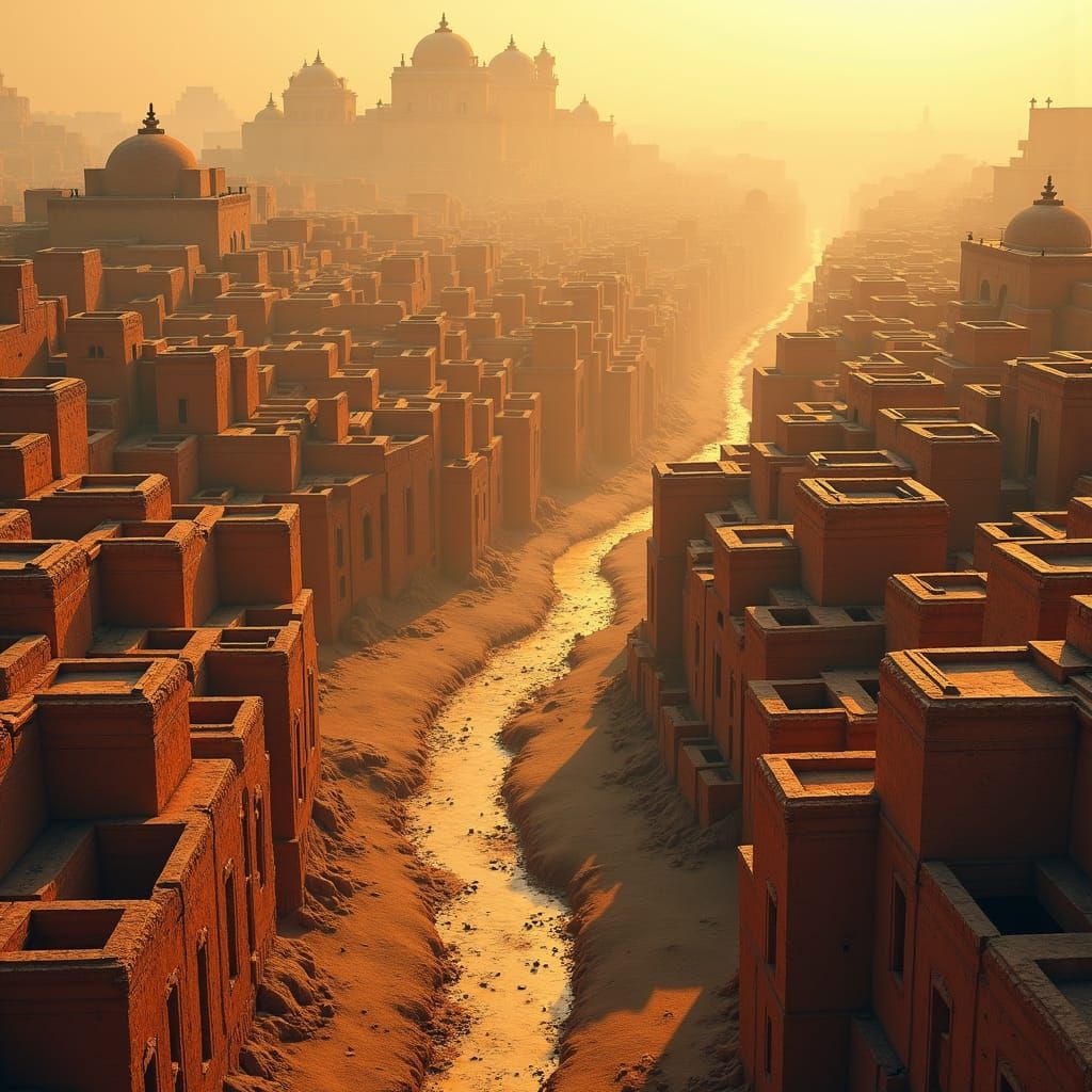 Indus Valley Civilization Urban Planning: Detailed Matte Pai...