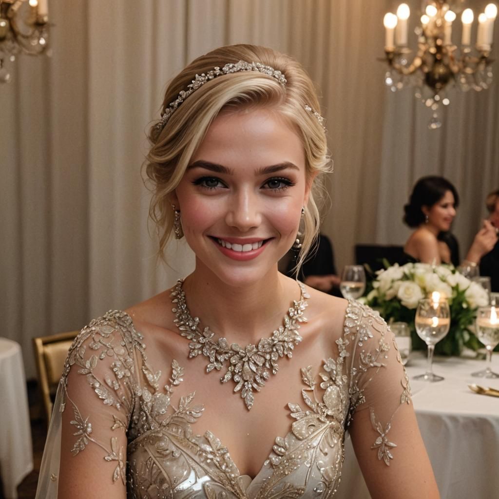 Beautiful Blonde at Opulent Wedding Reception